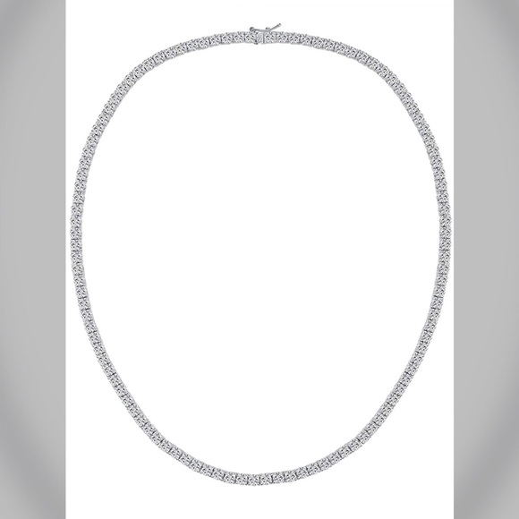 18” Princess Tennis Necklace – 18K White Gold Plated 3MM Cubic Zirconia Crystals - Picture 5 of 5
